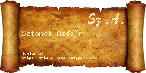 Sztanek Azár névjegykártya